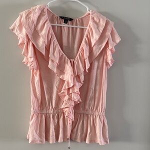 Lauren Ralph Lauren Light Pink Ruffle Blouse